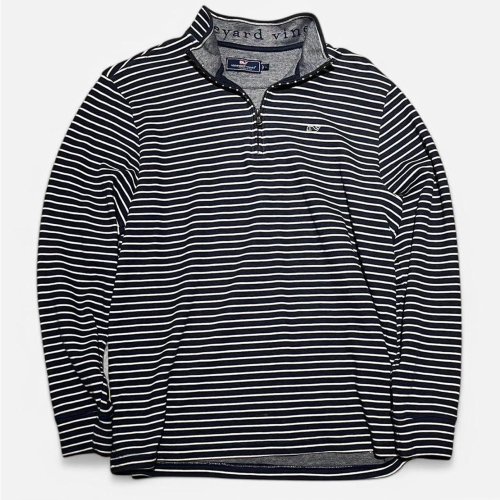 Vineyard Vines Men’s Large Shep Shirt – Navy & White Striped